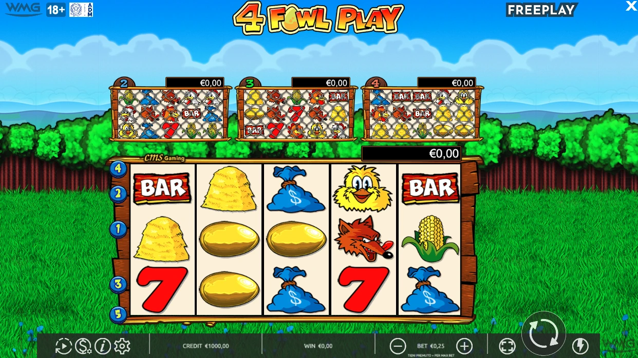 4 Fowl Play slot machine multi-campo